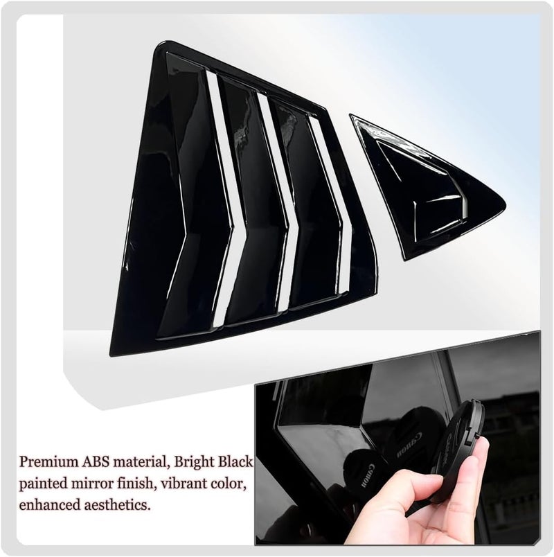 MUXEE 2Pcs Side Vent Window Louvers for Toyota Camry 2025 2026, ABS Print Sport Window Decorative Covers, Exterior Trim Accessories - Bright Black - Image 5